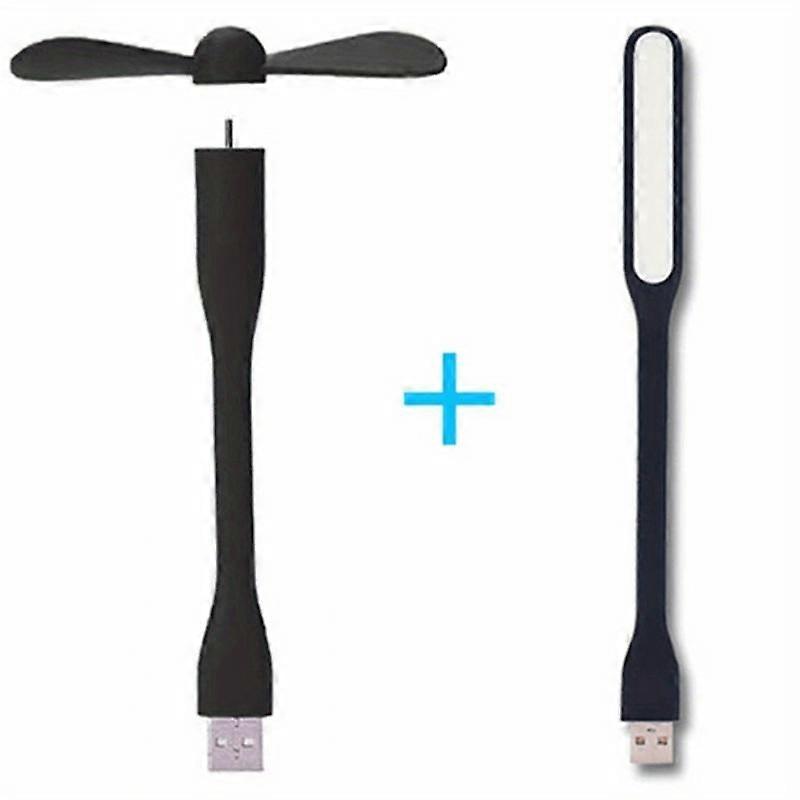 Mini USB Fan Flexible Bendable Cooling Portable Fan And USB LED Light Lamp For Power Bank & Notebook & Computer Summer Gadget