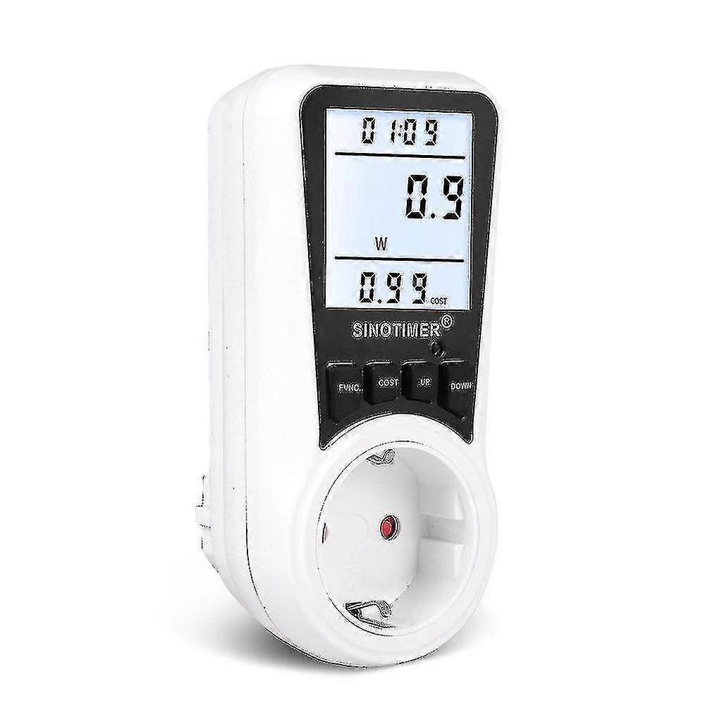 Electricity Meter For Socket Electricity Meter, 16a Energy Cost Meter, Electricity Consumption Meter With Lcd Backlight, 7 Monitoring Modes, Overload