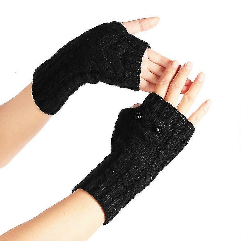 Owl Fingerless Knitted Gloves for Women, Warm Autumn Winter Accessories, Soft Acrylic Material, Cute Owl Design