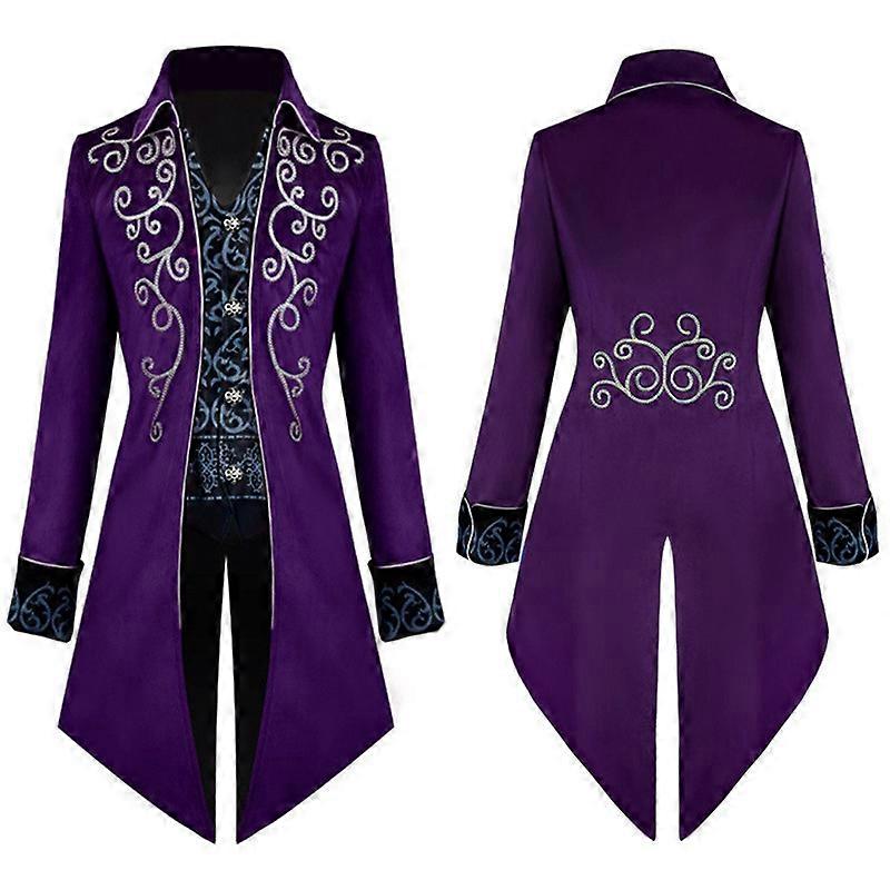 Halloween Steampunk Gothic Victorian Jacket Vintage Tailcoat Costume for Men