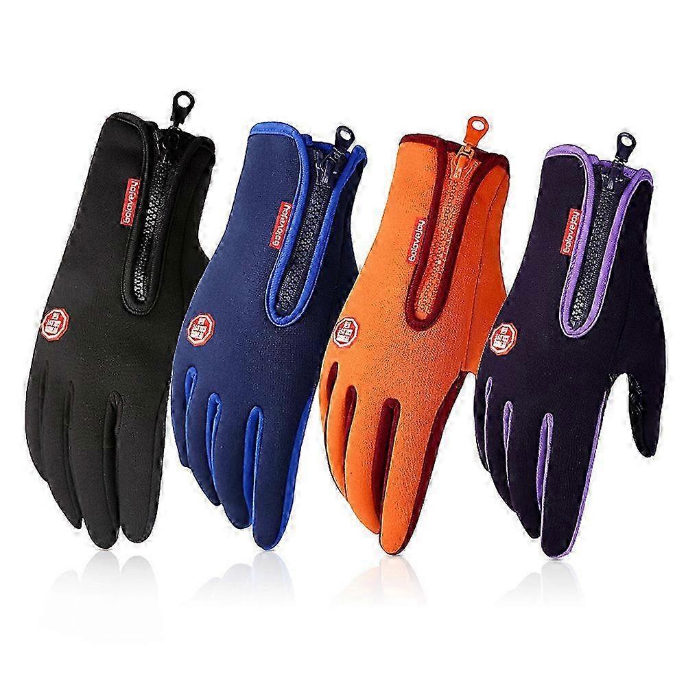 Winter Warm Windproof Waterproof AntiSlip Thermal Touch Screen Gloves Zipper