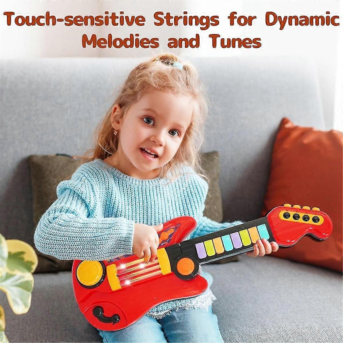 Gitara dla dzieci i pianino dla maluchów Gitara 2 w 1 dla małych dzieci 3-5 z paskiem Zabawkowa gitara dla początkujących dzieci Prezent dla dzieci