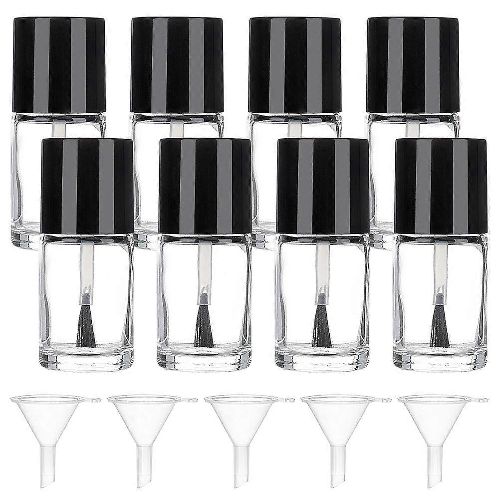 DIY Nail Polish Bottle Glass Empty Bottle with Plastic Funnel Hopper Clear 17pcs/box