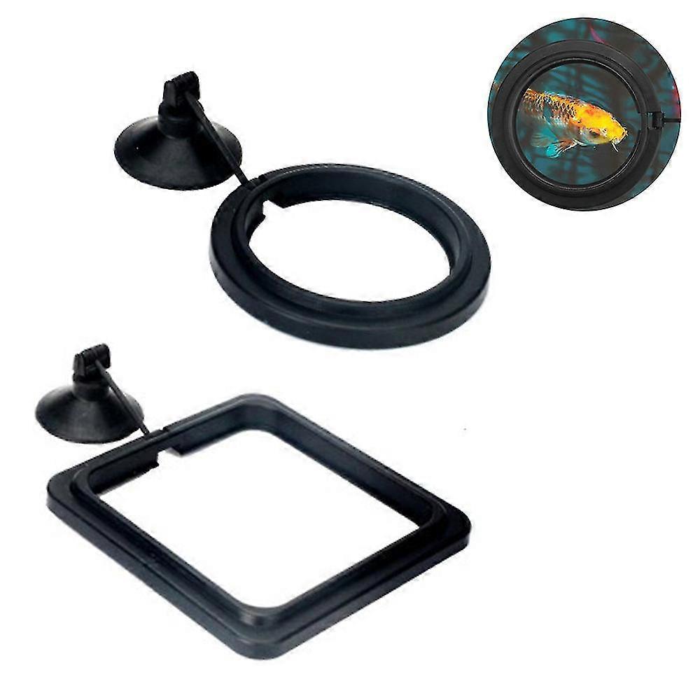 2 Pcs Fish Feeding Ring, Fish Safe Floating Food Feeder Circle ,black