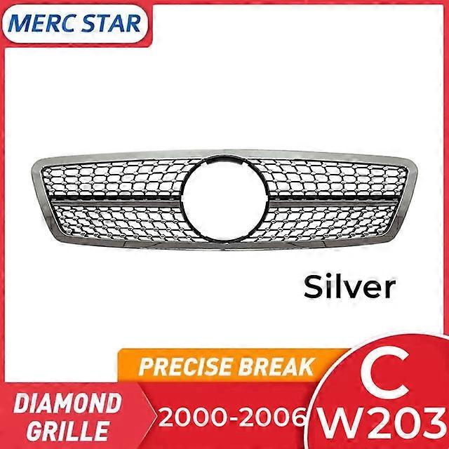 Car Front Upper Grill Bumper Grille fit For C-Class W203 C280 C320 C240 C200 Diamond Style 2001-2007