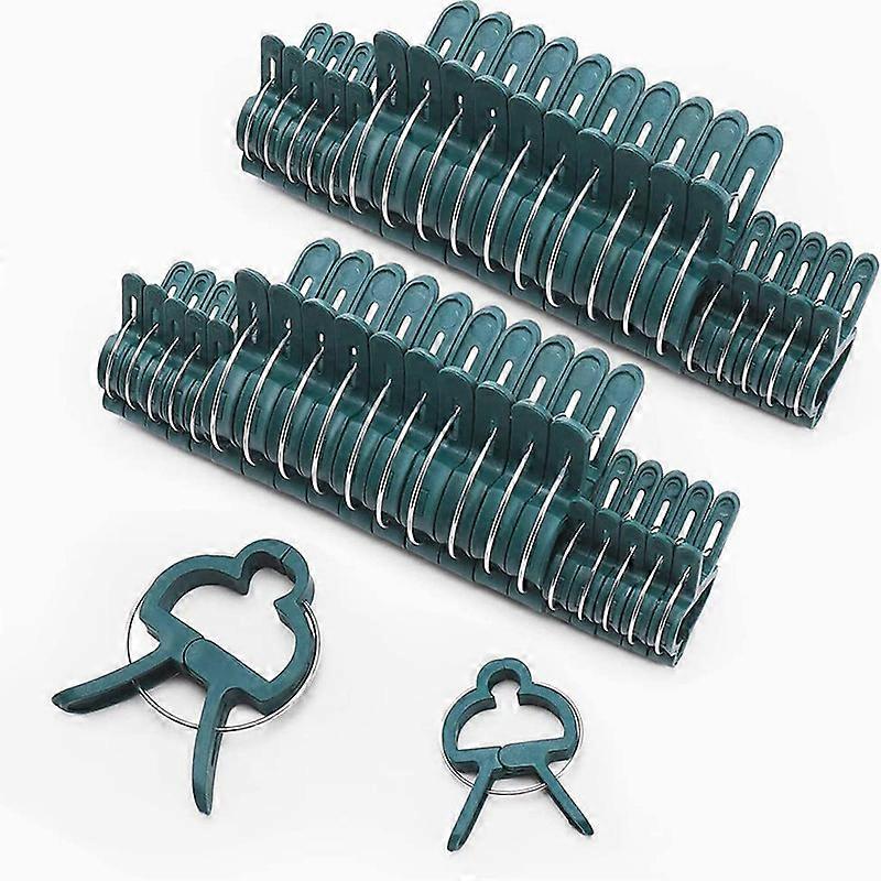 Plant Clips 20 Large + 20 Small Green for Plants - Climbing Aid for Climbing Plants on Spiral Stake or Bam Stake