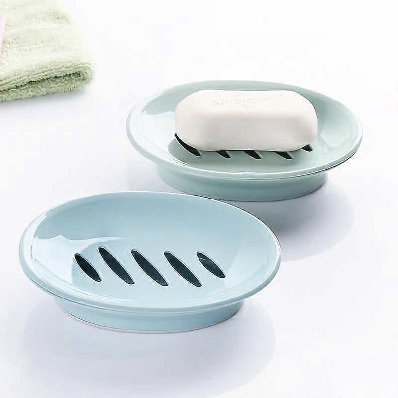 2 Pack Soap Dish with Drain Soap Dish Easy Clean Soap Saver Dry Stop Soft Soap Tray for Shower, Bathroom, Kitchen