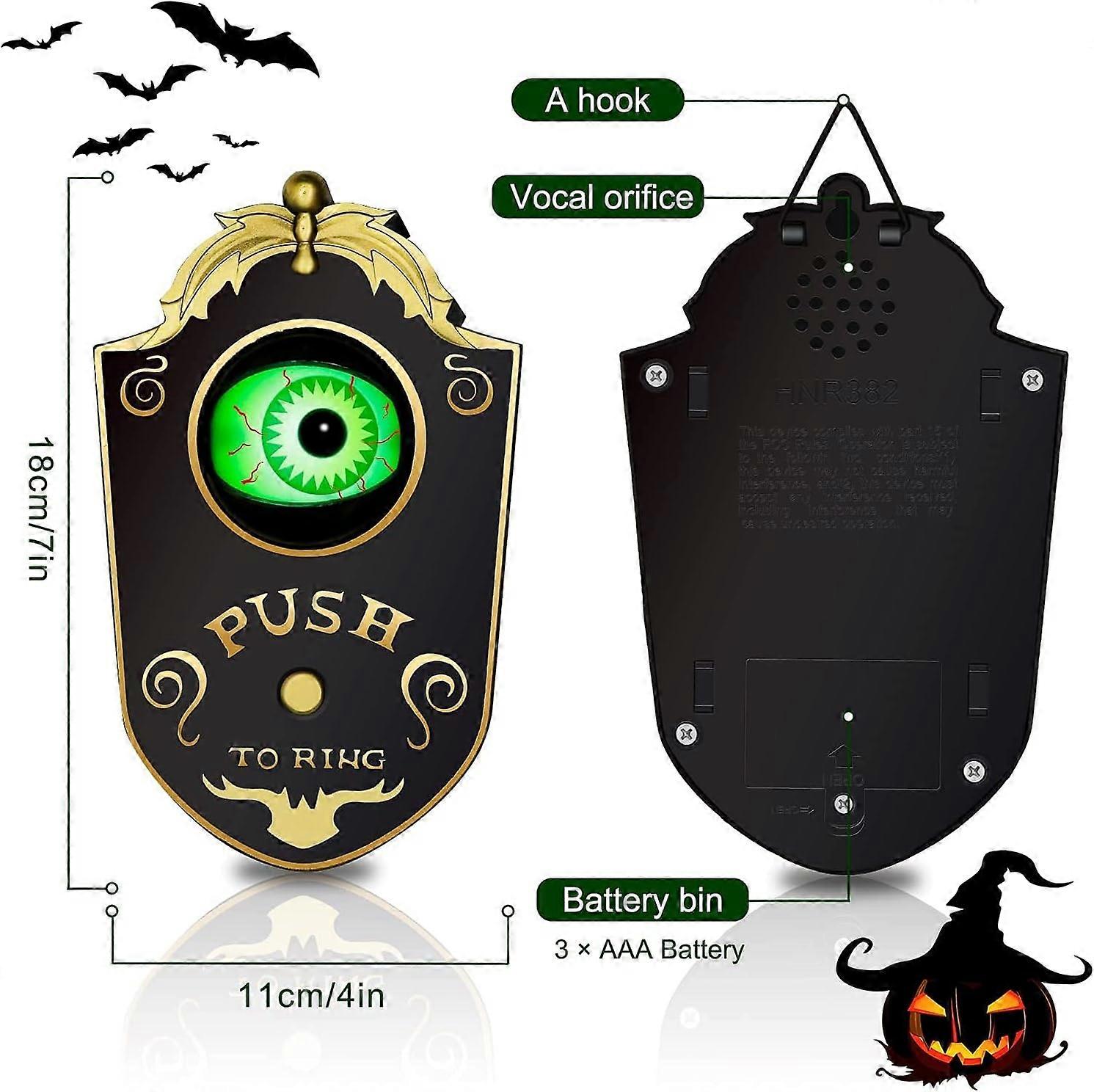 Halloween Doorbell Decoration - Animated Eyeball With Spooky Sounds, Motion Activated For Haunted House & Trick Or Treat