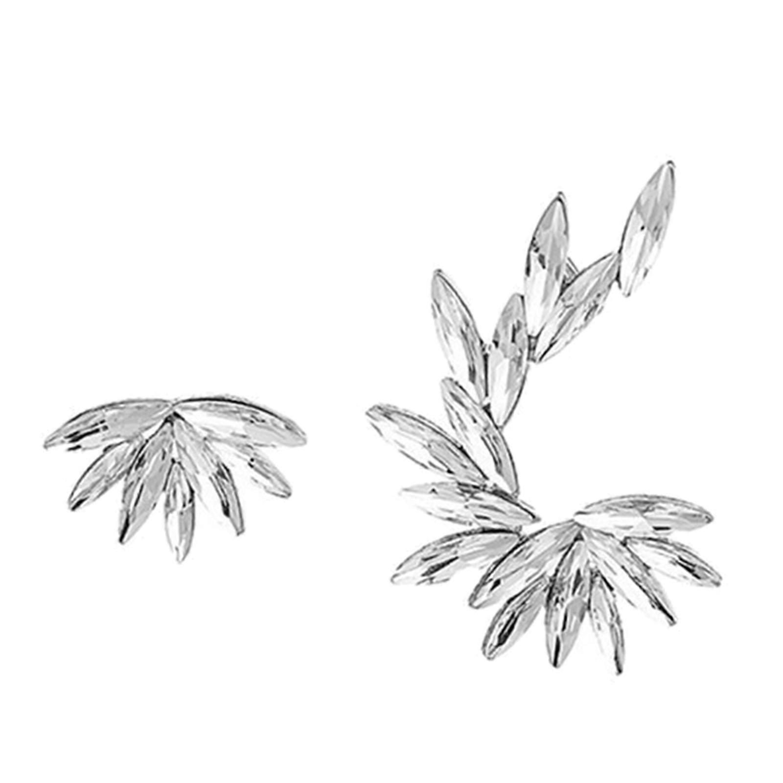 Angel Wings Earrings for Rhinestone Feather Wing Shape Stud Earring Asymmetric