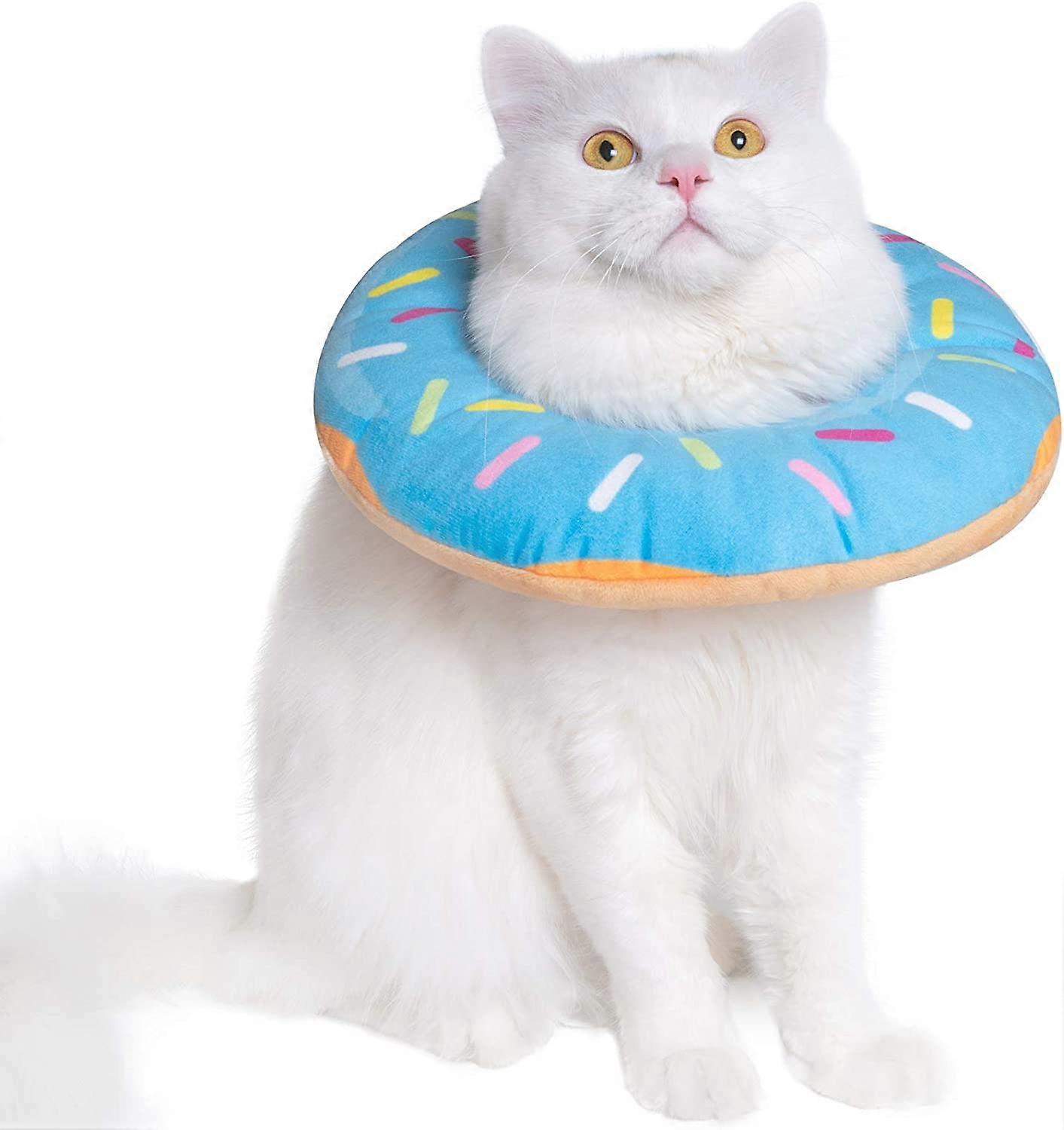 Διευθετήσιμο κολάρο αποκατάστασης γατών, χαριτωμένο κολάρο ντόνατ γατών, μαλακά περιλαίμια κώνου για τη γάτα, προστατευτικός κώνος επούλωσης πληγών μετά από χειρουργική επέμβαση Ελισαβετιανά περιλαίμια για 