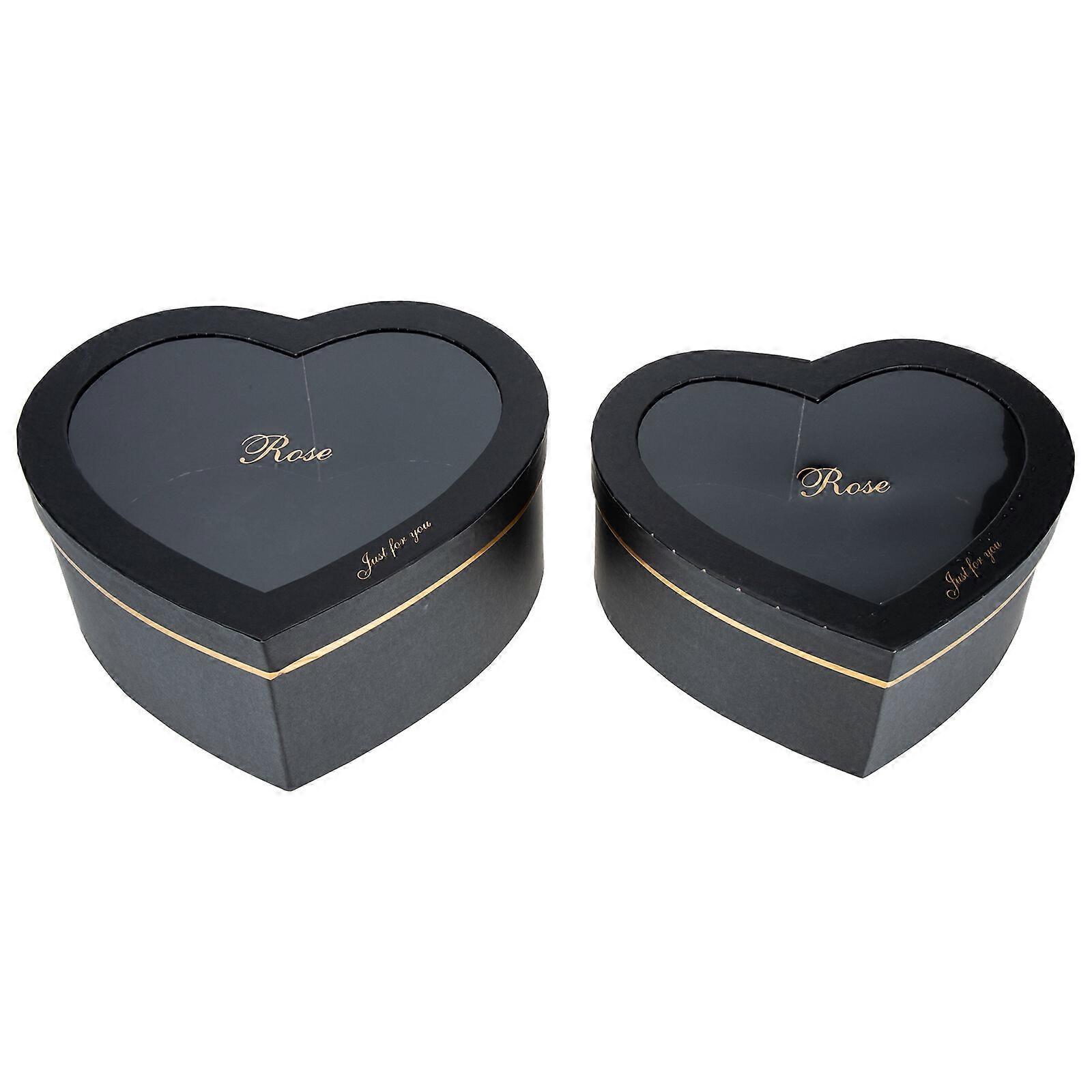 2Pcs Valentine's Day Flower Box Heart Flower Boxes for Arrangement Flower Boxes with Window