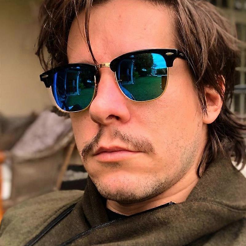Semi-Rimless Sunglasses Men's Women 2023 Classic Vintage Polarized