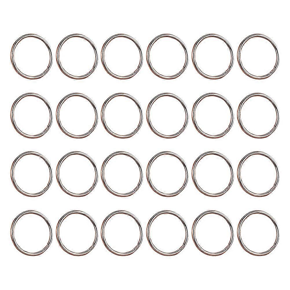 24pcs Key Rings Flat Key Rings Metal Keychain Rings DIY Keys Attachment
