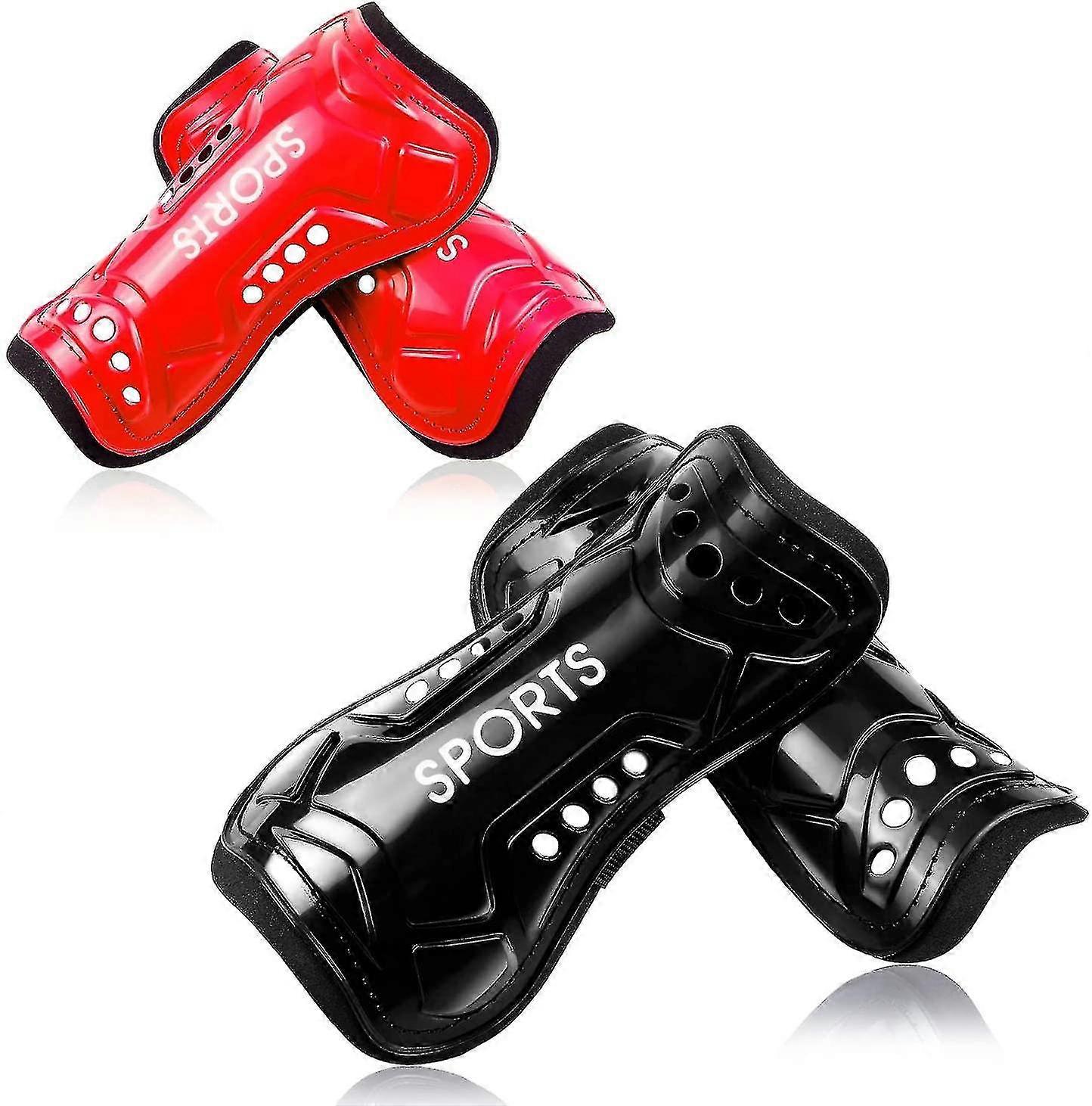 2 Sets Youth Soccer Shin Guards, 2 Pair Lightweight And Breathable Child Calf Protective Gear Soccer Equipment For 12-16 Years Old Boys Girls Children