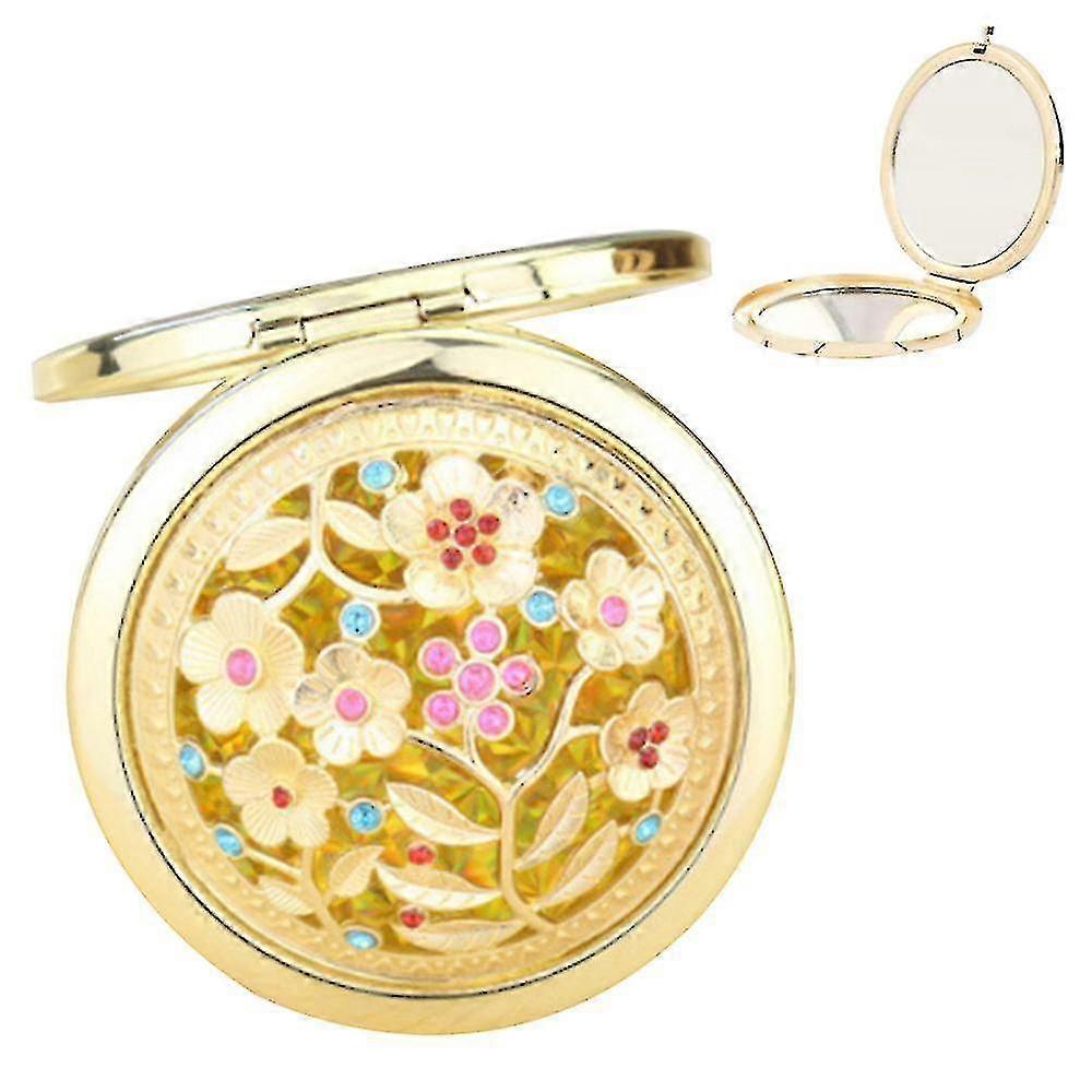 Compact Mirror, Round Small Make-up Mirror, Mirror In Retro Print
