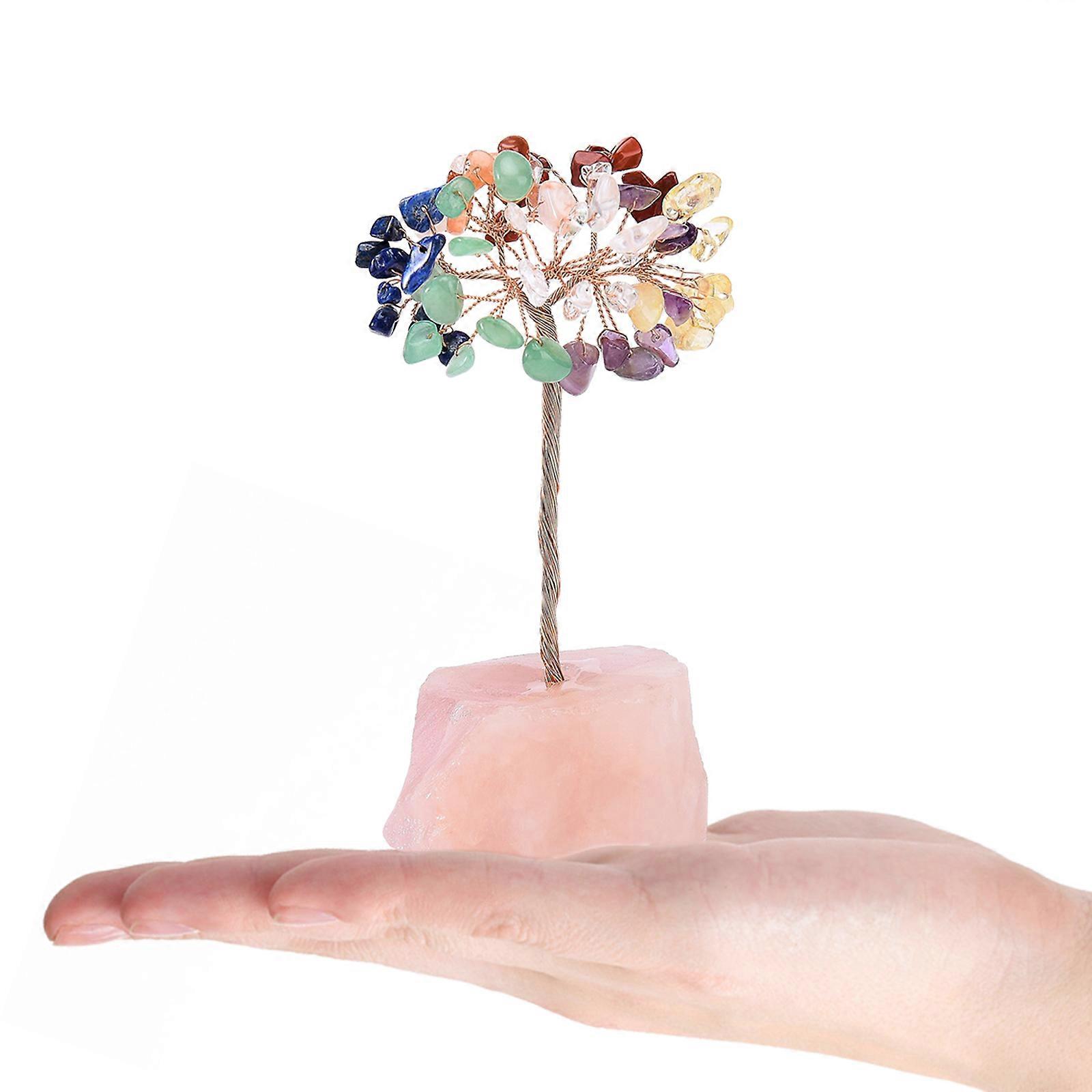 Crystal Tree Amethyst Healing Crystal Gemstone Money Tree with Natural Quartz Amethyst Stone Base Feng Shui Crystal Tree for Home Office Desk Decor Re