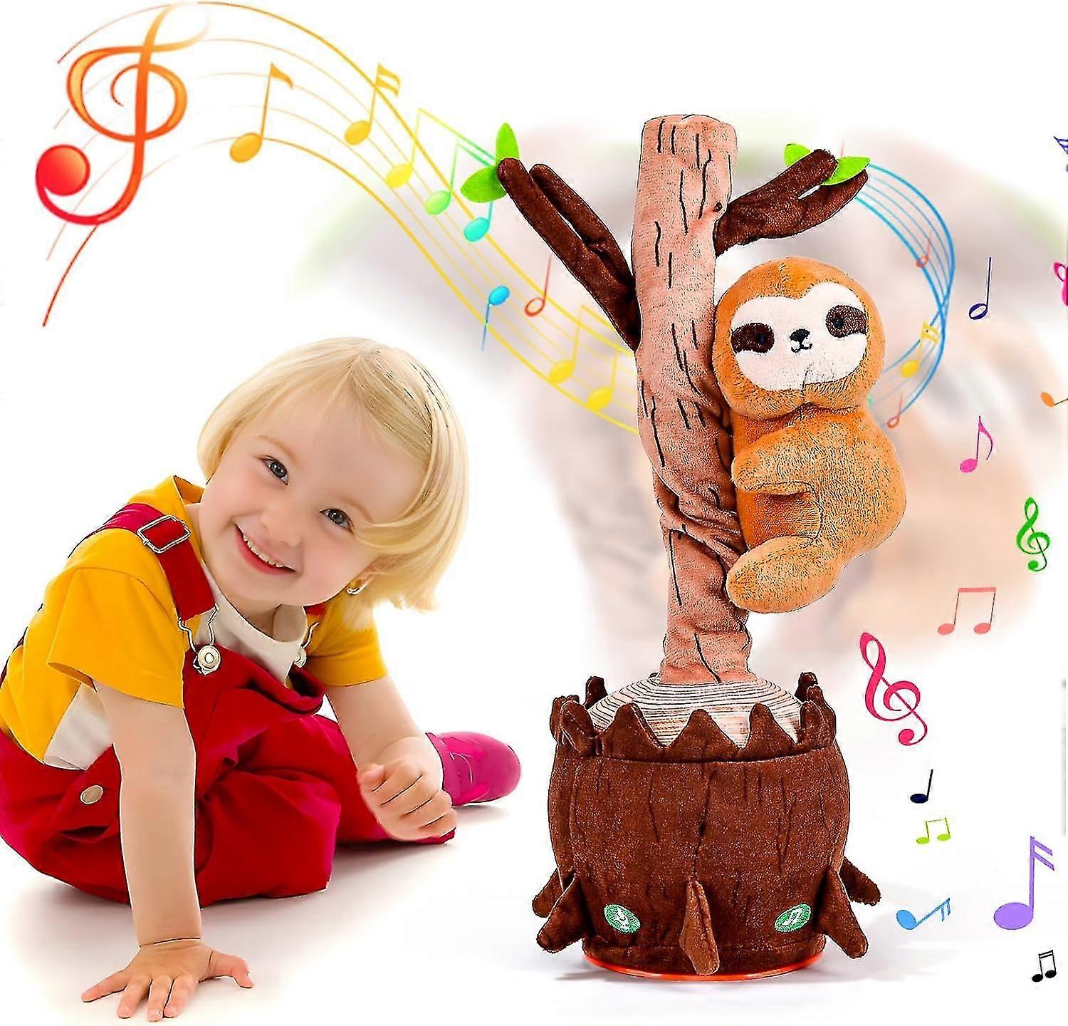 Dancing Talking Sloth Toy, Singing Sloth Toy Recording Singing And Dancing Sloth Repeating Baby Toys, Plush Interactive Sloth Toy Figures Birthday Toy