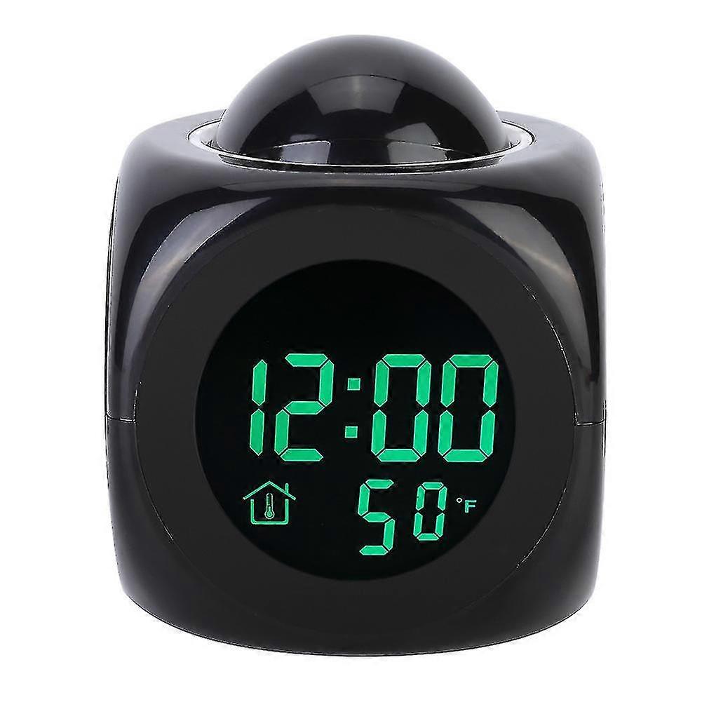 Digital Projection Alarm Clock with Temperature Display and Multifunctional LCD Screen