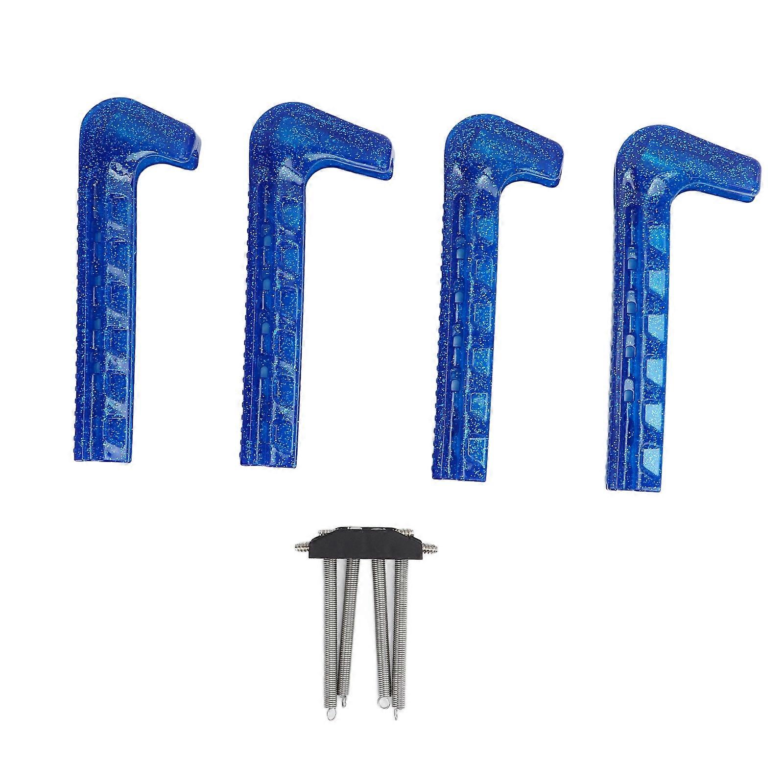 4pcs αντιολισθητικές μαλακές πλαστικές διευθετήσιμες καλύμματα λεπίδων πατινάζ φρουρών παγοδρομιών φρουρών πάγου για το εγχώριο μπλε