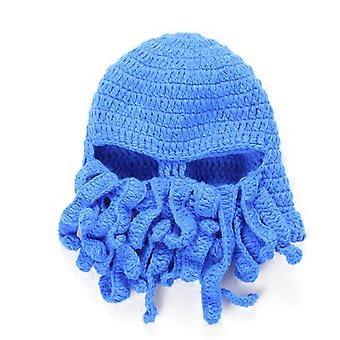 Squid Wool Balaclava Hat Octopus Full Face Ski Mask Hats Winter Knit  Tactical Mask Cycling Motorbike Helmet Beanie Caps Handmade