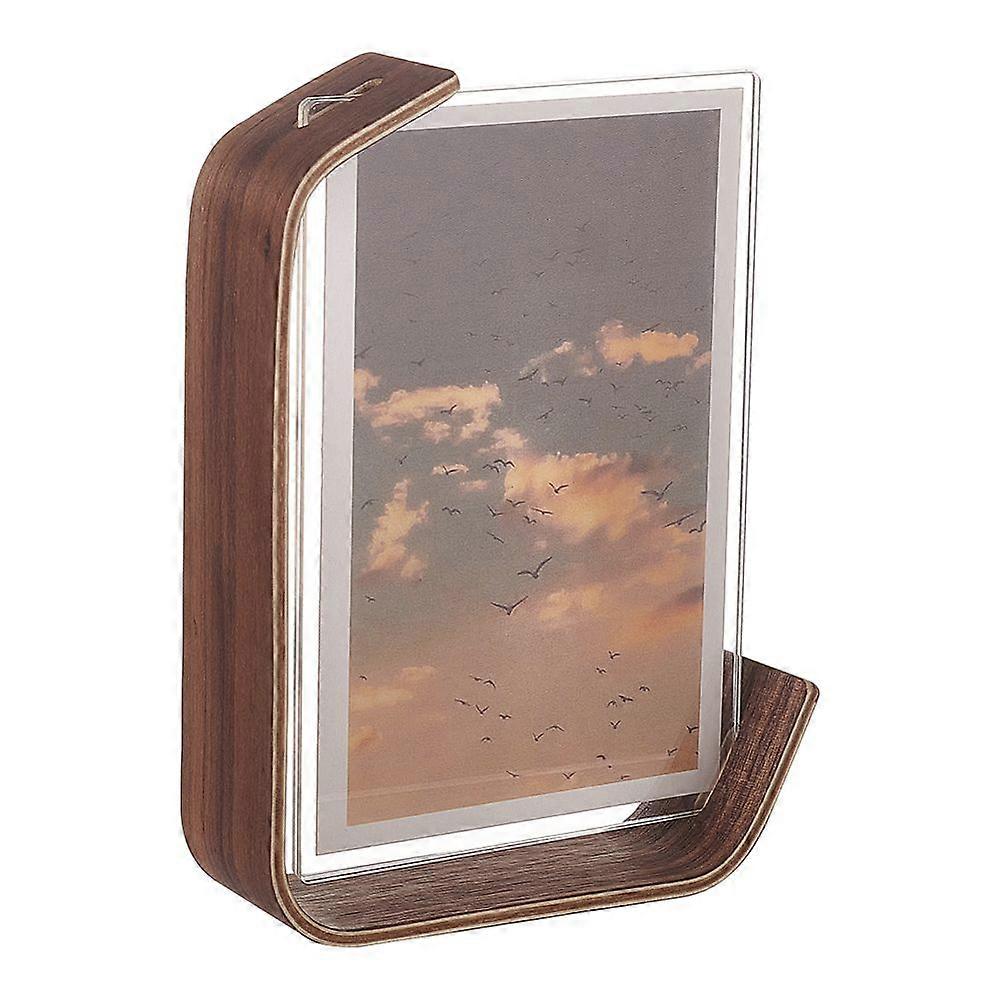 Rectangle Wood Photo Frame Double-sided Acrylic Specimen Frame Camel 160x125x35mm