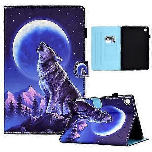 For Samsung Galaxy Tab A9 Colored Drawing Smart Leather Tablet Case