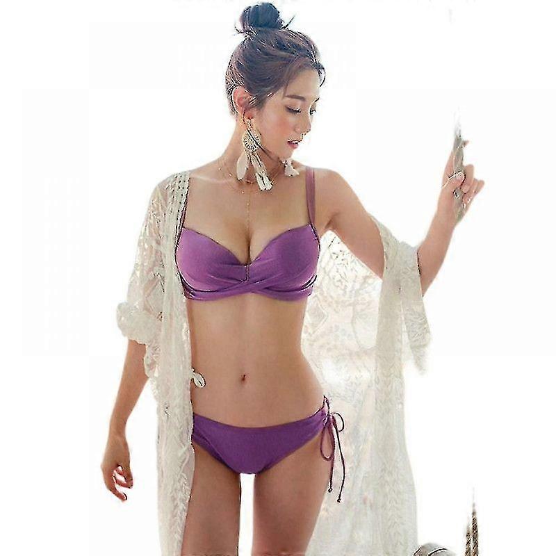 Women Sexy Low Waist Strap Push-up Padded Bra Swimwear Women's High Cut Bikini Sets Ribbed Women's Bikini Swimsuit