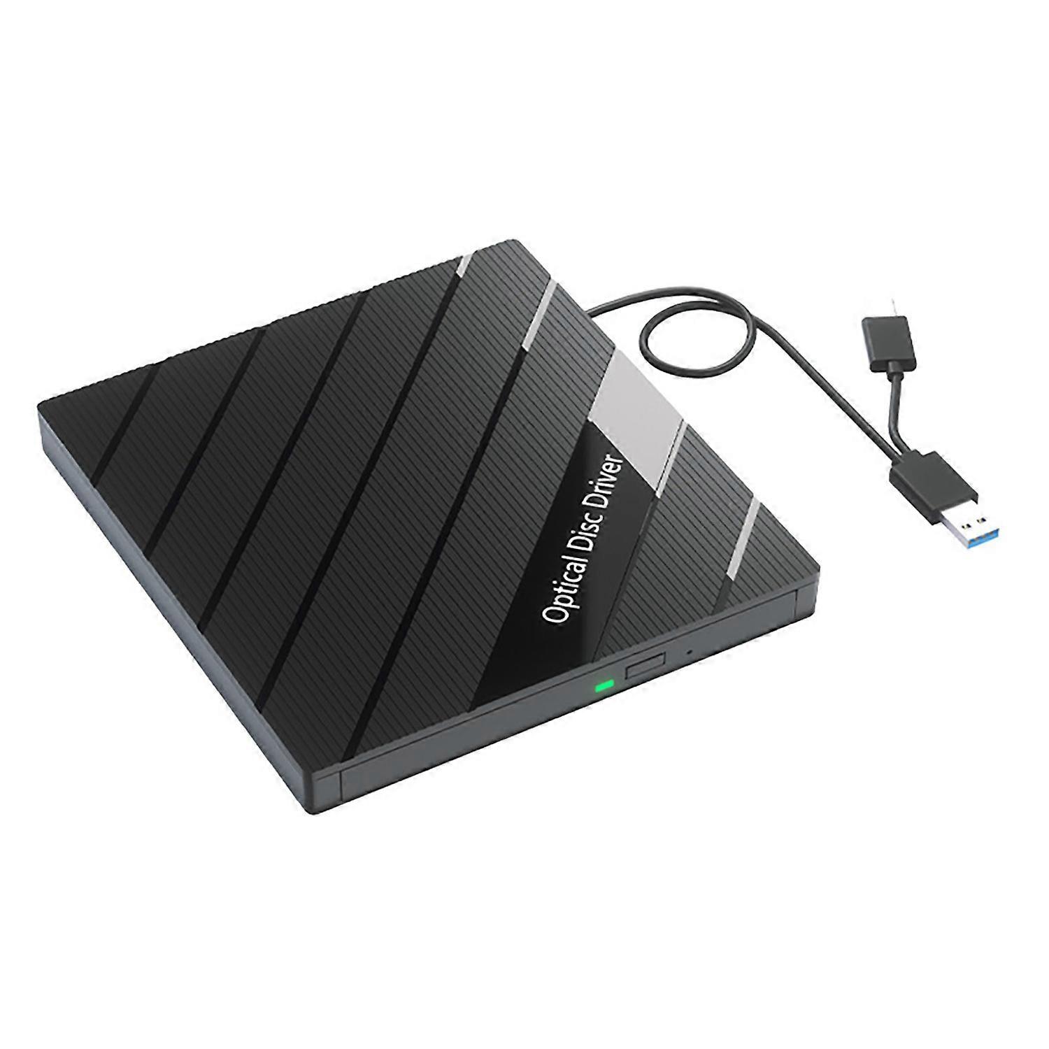 Portable DVD Player USB 3.0 Type C 7-in-1 Compact Disc Burner with Card Reader USB Hub External DVD