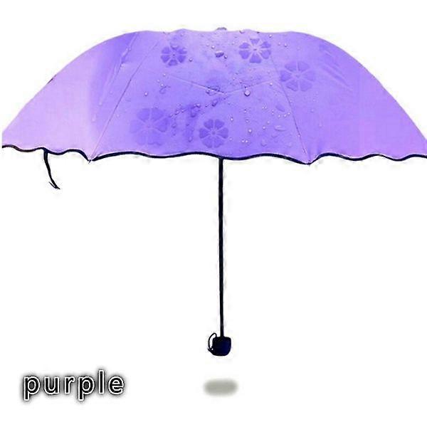 Paraguas plegable de color caramelo simple para damas de moda