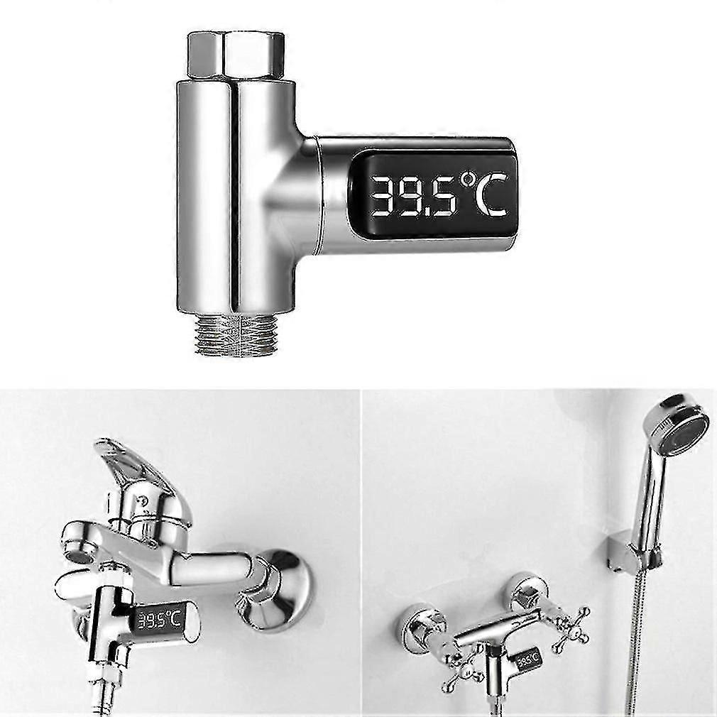 Led Display Water Shower Thermometer Self-generating Electricity Water Temperature Monitor Energy Smart Meter