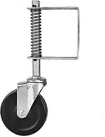 Rubber Gate Wheel Spring Loaded Swivel Caster Heavy Duty 220lbs Load Capacity4" -1pc