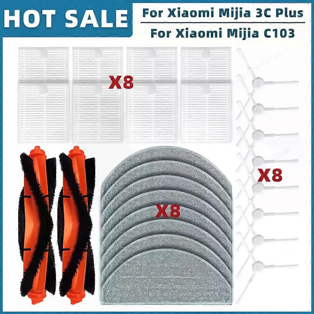 Compatible For Xiaomi Mijia 3C Plus / 3C Pro / C103 Replacement Spare Parts Accessories Main Side Brush Hepa Filter Mop Cloth
