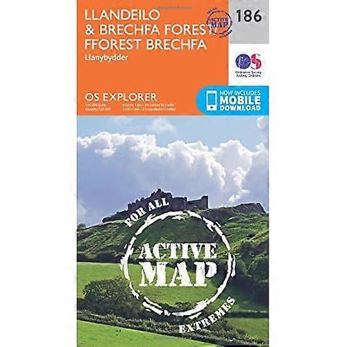 OS Explorer Map Active (186) Llandeilo and Brechfa Forest (OS Explorer Active Map)