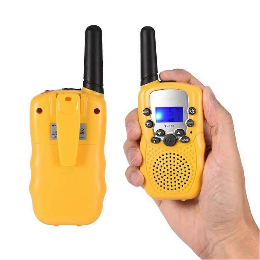 2PCS 3KM Range MultiChannels Walkie Talkies 2-Way Radio Kids Toy for Outdoor Activity Yellow