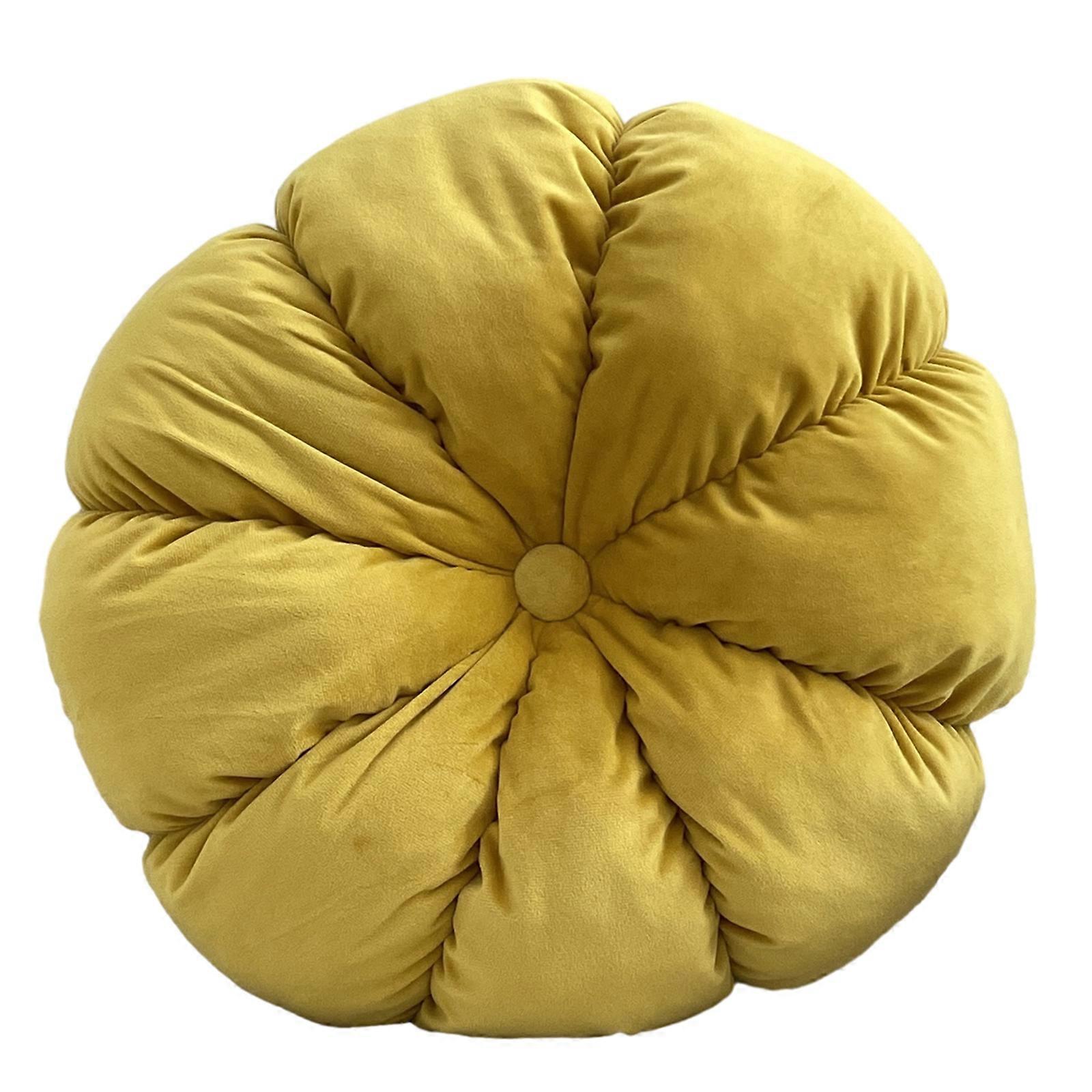 17.7Inch Round Throw Pillow, Soft Meditation Cushion Used for Sofa, Bed, Car and Decorative Floor Window Mat lemon yellow