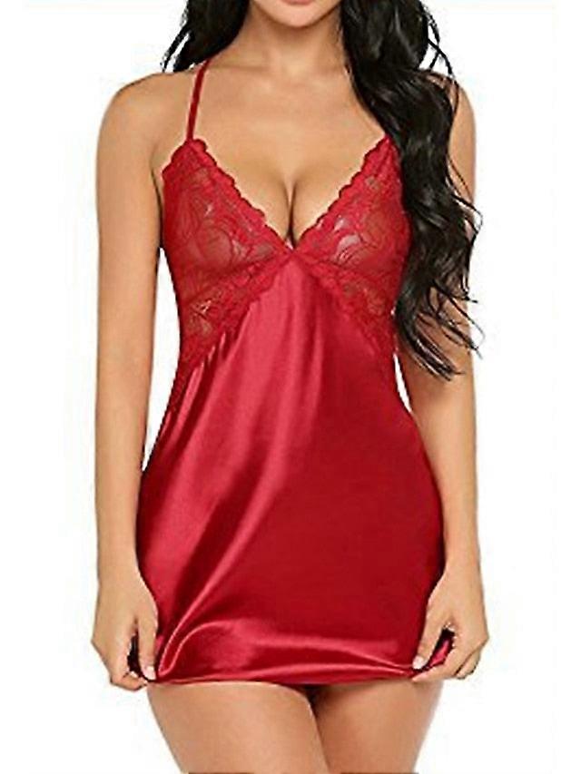 Women's Sexy Lace Backless Mini Dress - Summer Solid Color Lounge Wear