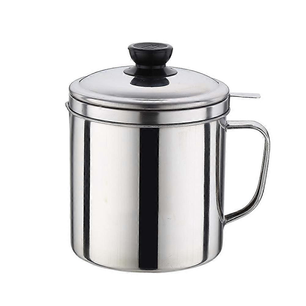Stainless Steel Oil Storage Can with Fine Mesh Strainer for Filtering