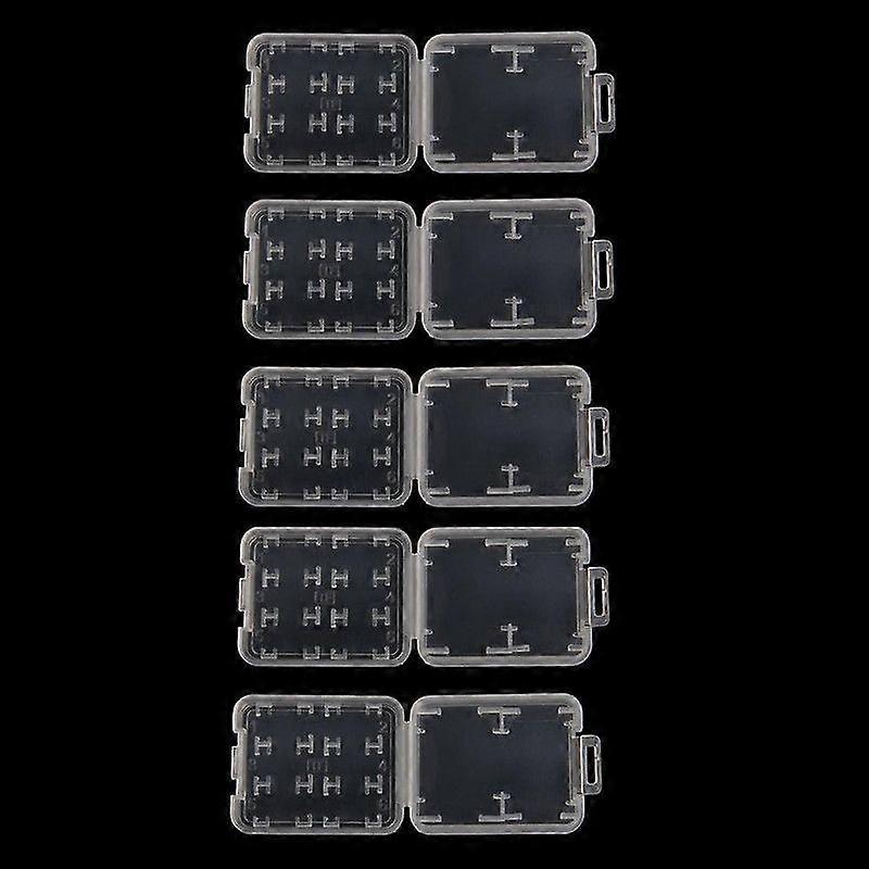 5PCS Plastic Transparent Standard SD SDHC Memory Card for Case Holder Box Storag