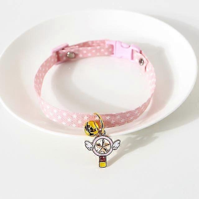 Cat Collar with Pendant, Safety Adjustable Cat Collars Set L Size