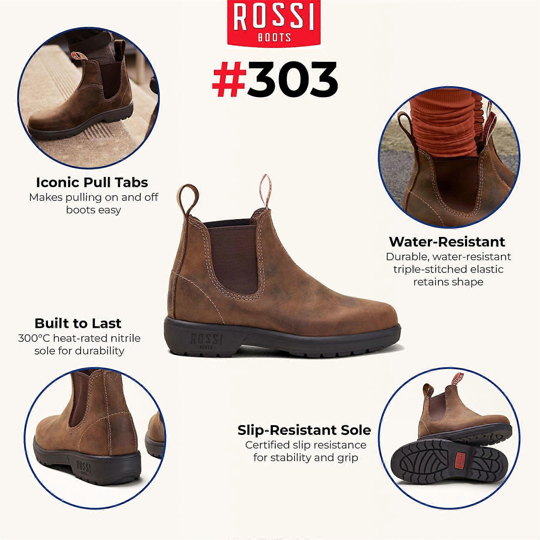Rossi Boots Endura 303 Leather Chelsea Australian Unisex Durable