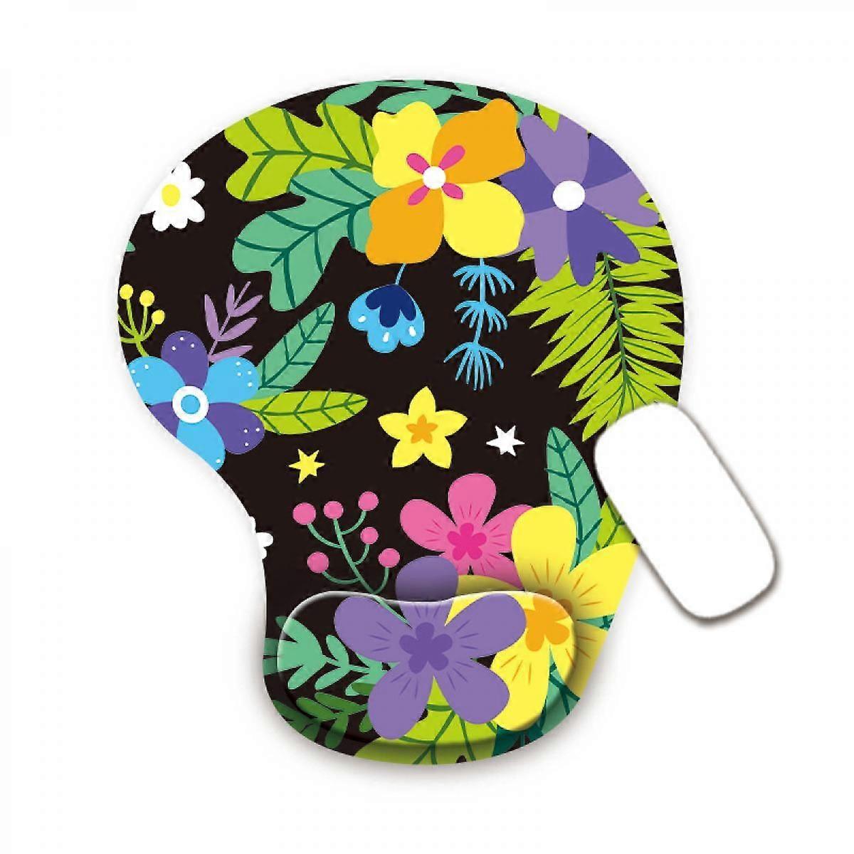 Flower Series Silicone Wrist Rest Mouse Pad Thickened Hand Rest Thickened Computer Office Mouse Pad Wrist Rest Anti-slip Pain Relief Suitable for Home