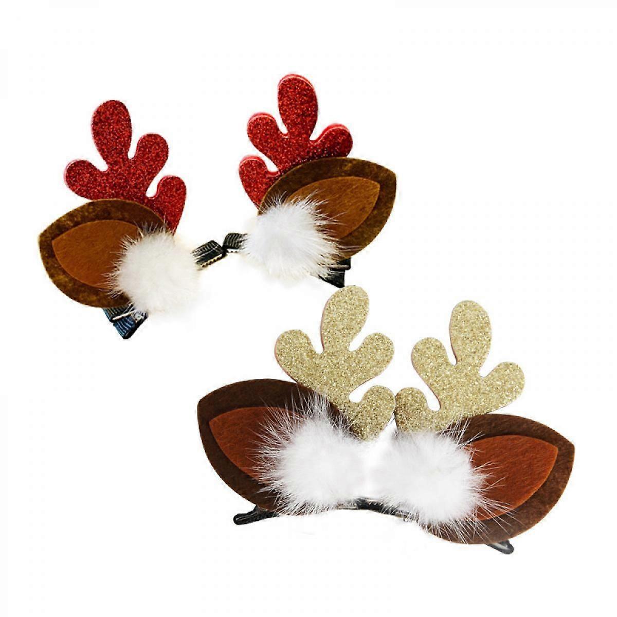 2Pcs Cute Christmas Antler Hairpin
