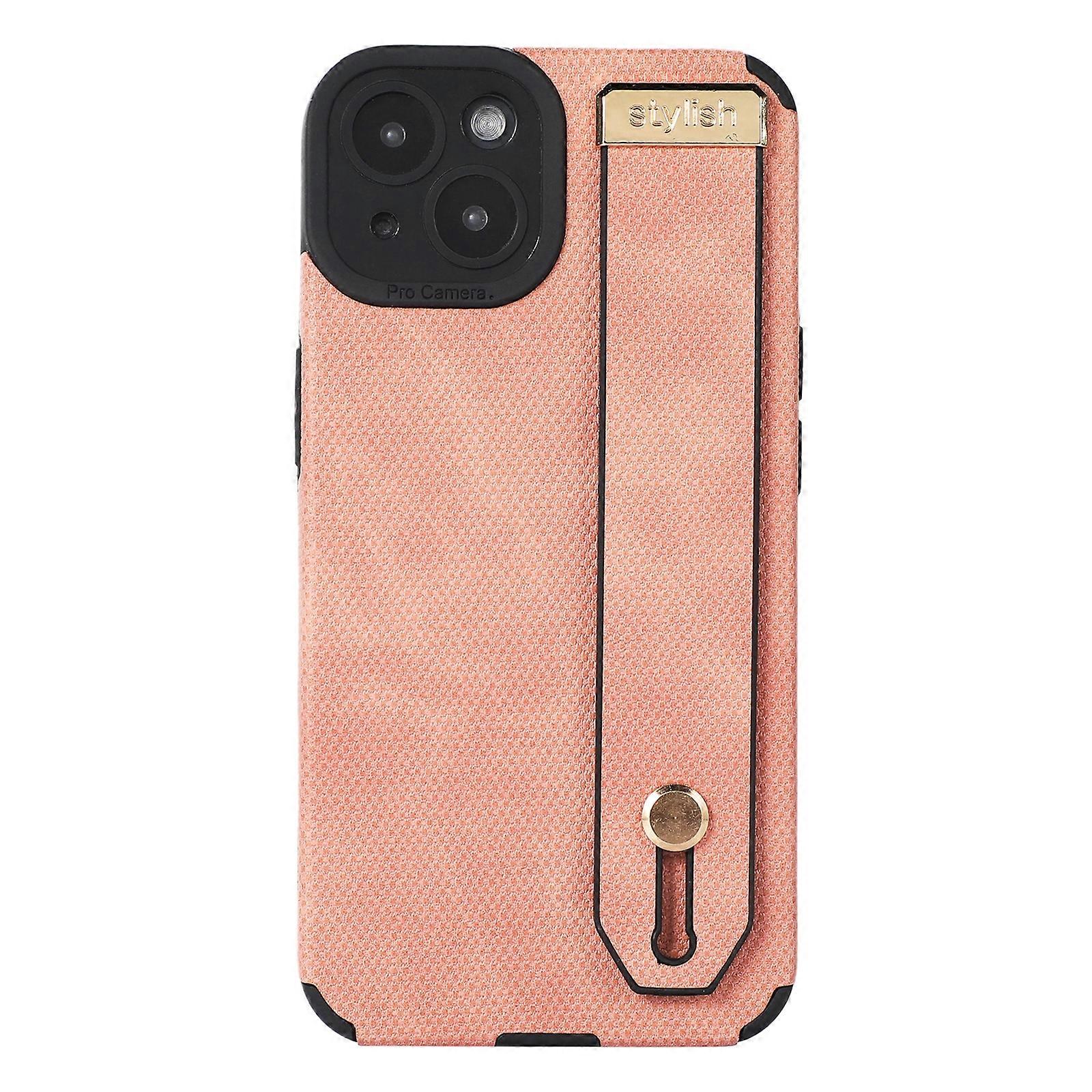 For iPhone 14 Plus Wrist Strap TPU Leather Phone Case