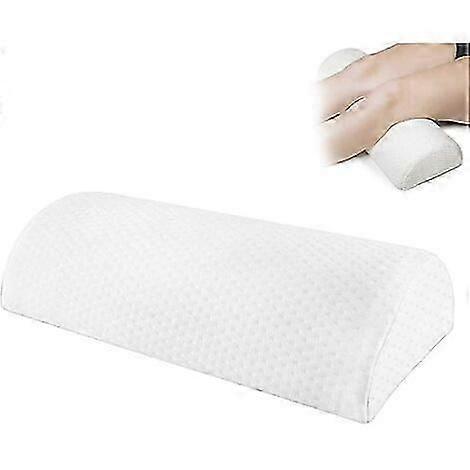 Half Moon Cushion Pad, Half Cylindrical Footstool, Memory Foam Footstool Pad, Under Table Footrest, White