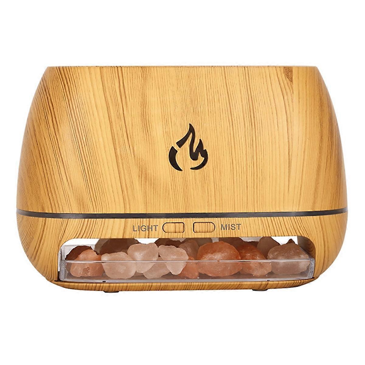 Salt Stone Aroma Air Humidifier Flame Colored Light NightLight Aromatherapy Essential Oil Diffuser