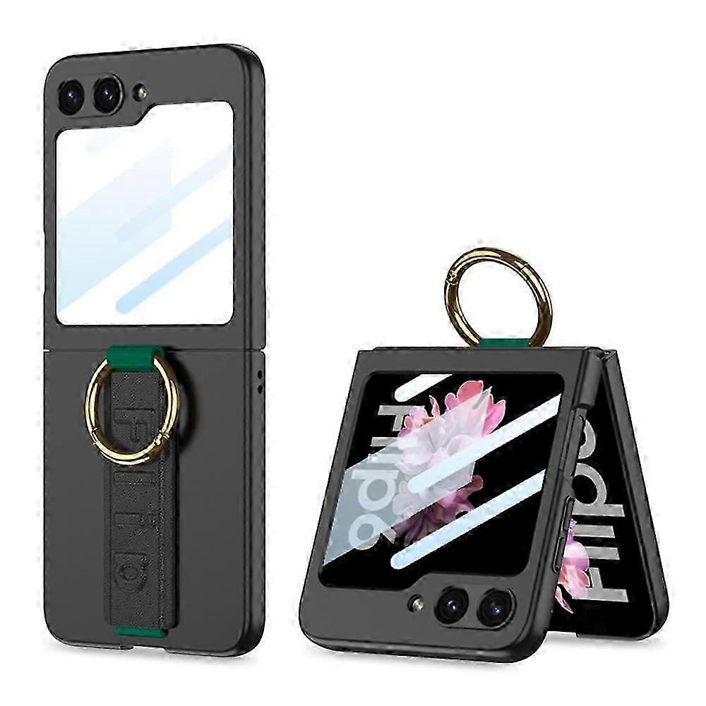 high quality For Samsung Galaxy Z Flip 6 Case with Hand Strap, Built-in External Screen Protector Ultra Thin Hard PC Shockproof Case with Ring