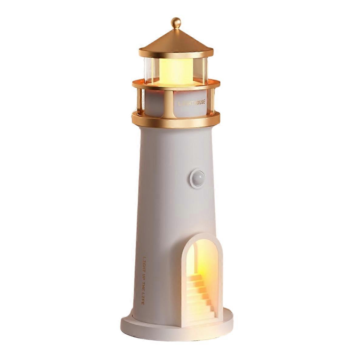 Moon Projection Lighthouse Wireless Portable Motion Sensor Rechargable Battery Powered Table Lamps Birthday Gift