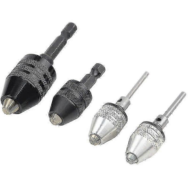 4pcs Drill Chuck Quick Change Adapter Mini 3-jaw Drill Chuck Screwdriver Adapter Electric Drill Con