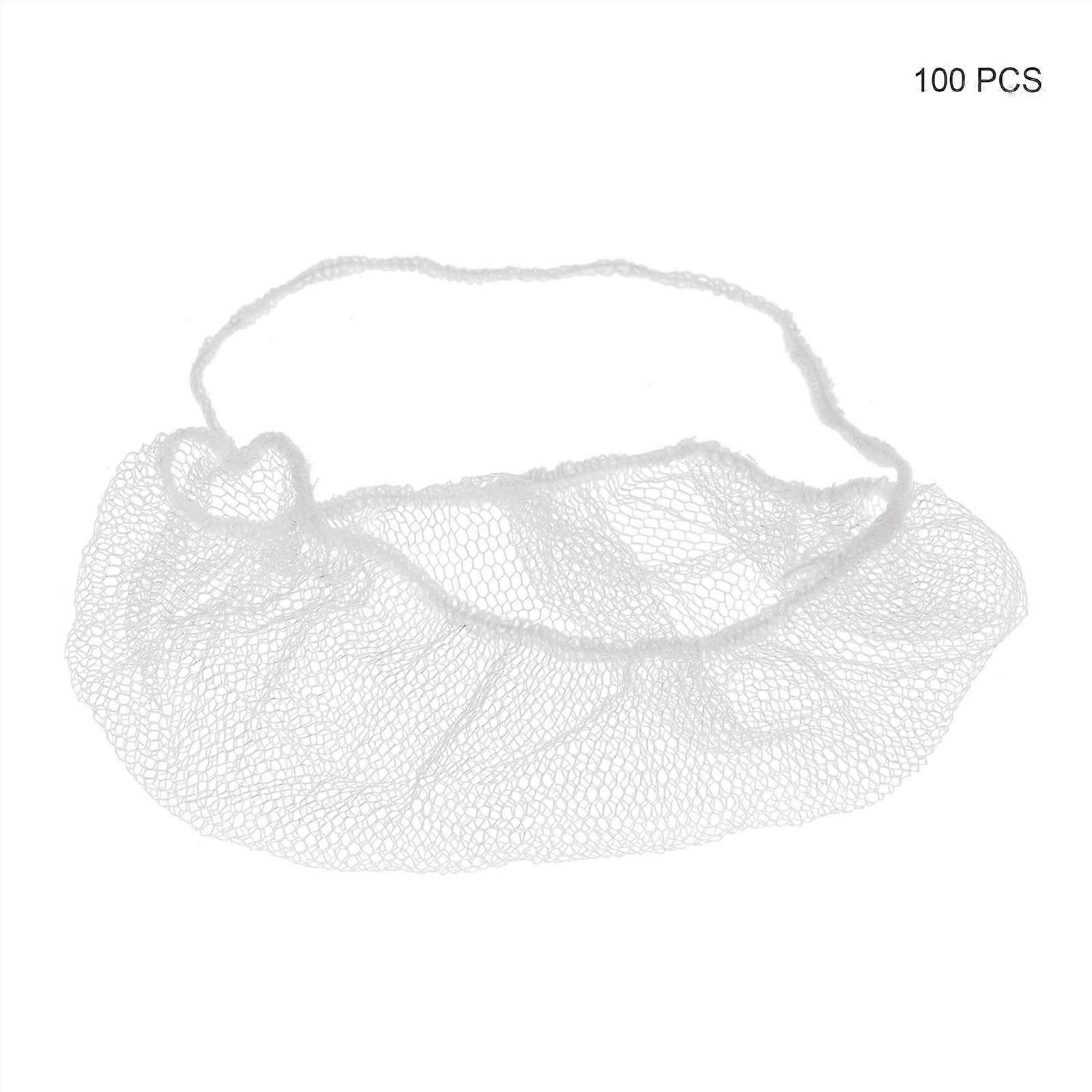 100pcs Disposable Beard Net for Men Food Service Breathable Leightweight Beard Covers Reusable Nylon Net Protector White
