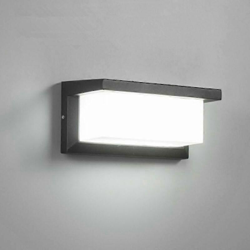 Outdoor LED motion sensor wall light, 12W IP65 lighting, waterproof black square radar control light for entrance, hallway, passage, yard, balcony, ga